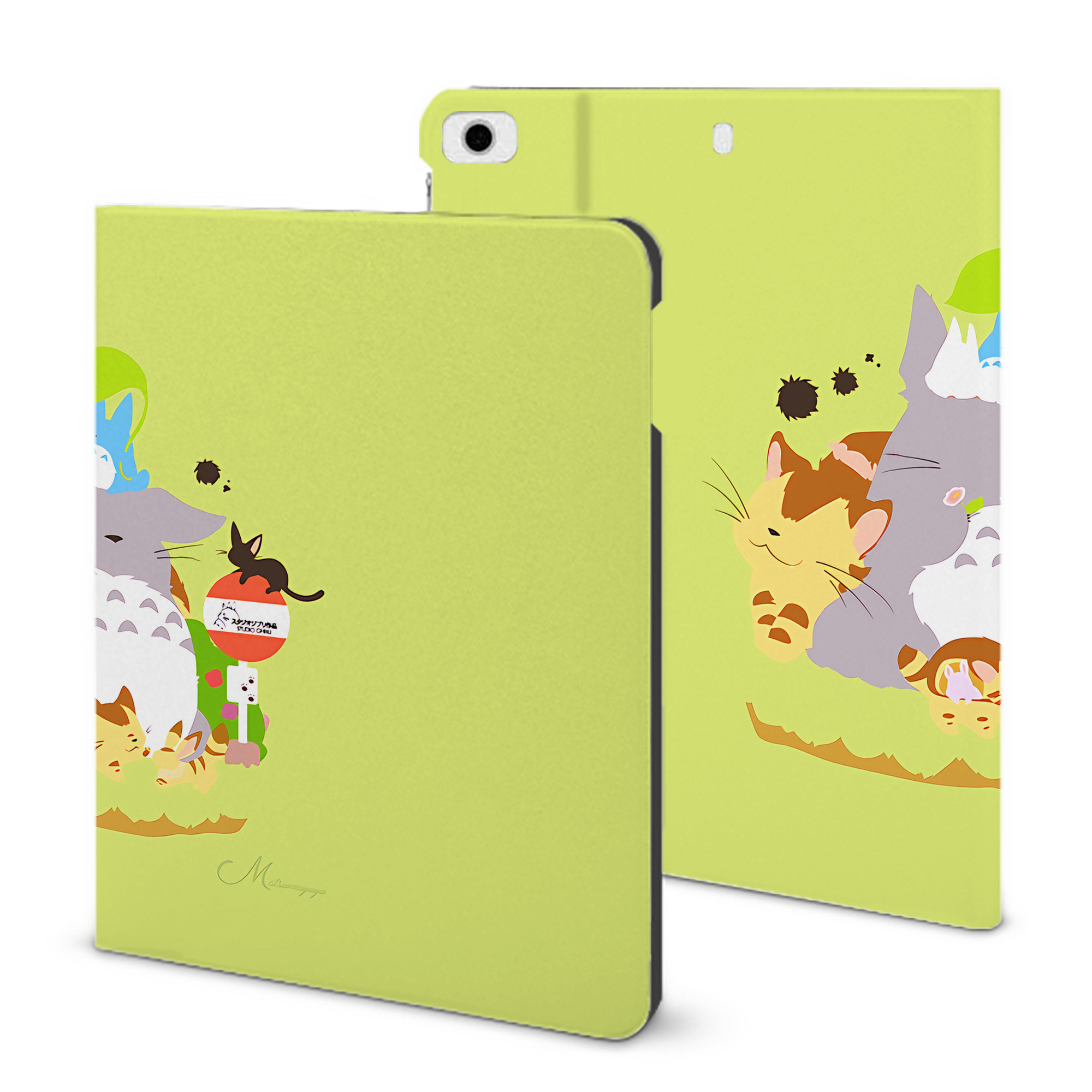 （画像用） となりのトトロ 草壁メイ 草壁サツキ My Neighbor Totoro Satsuki Kusakabe Mei Kusakabe IPad ケース ブック型 PUレザー TPU 耐衝撃 軽量 薄型 ペン収納なし 全面保護 IPad 各モデル対応